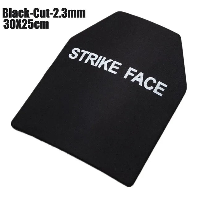 Black protective plate with 'STRIKE FACE' text on a white background