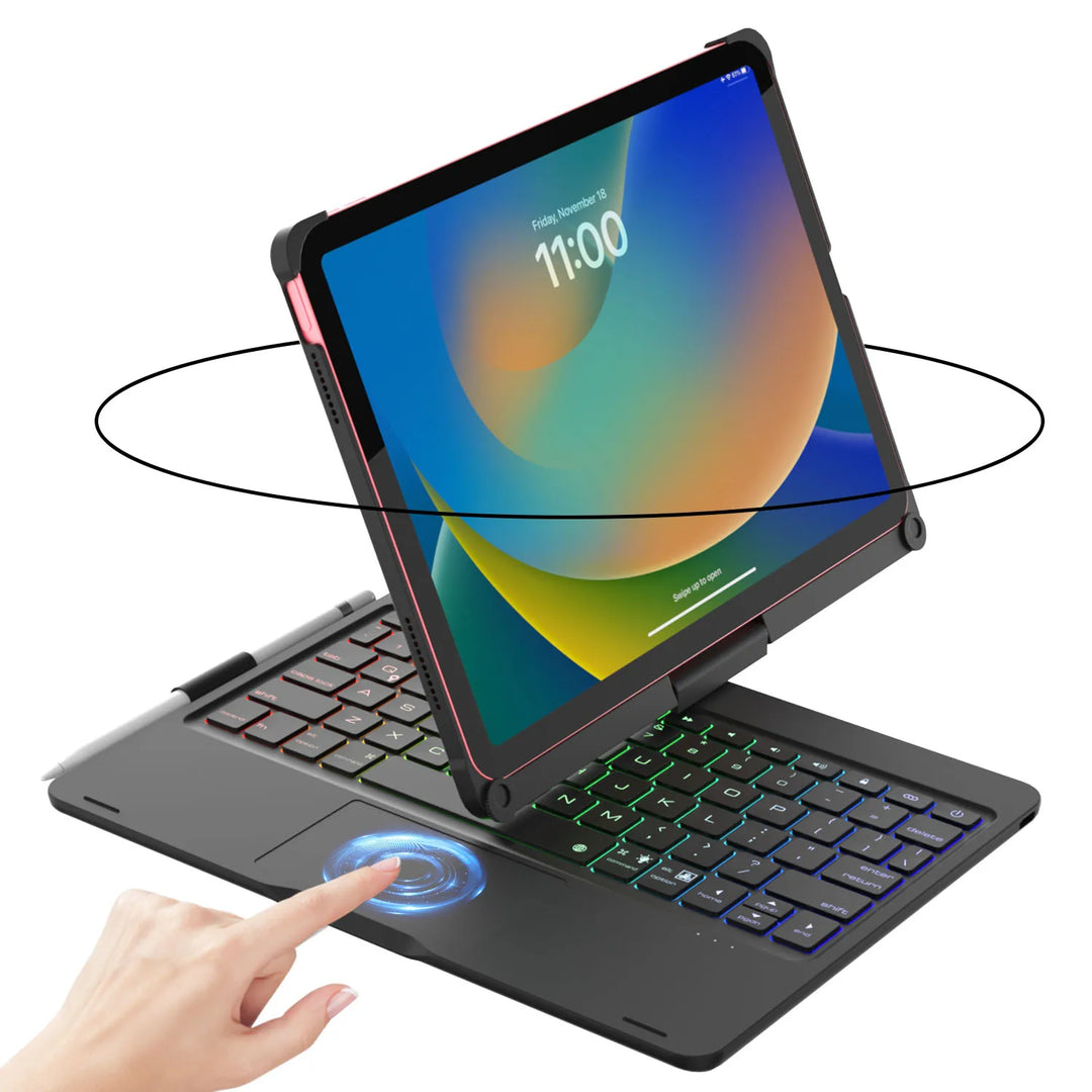 SmartGearPros Thin & Light&Touch iPad 10th Gen Case with Keyboard (10.9", 2022), Multi-Touch Trackpad, 7 Color Backlight, 360° Rotatable. – High-Performance, Durable & Reliable Tech Gear