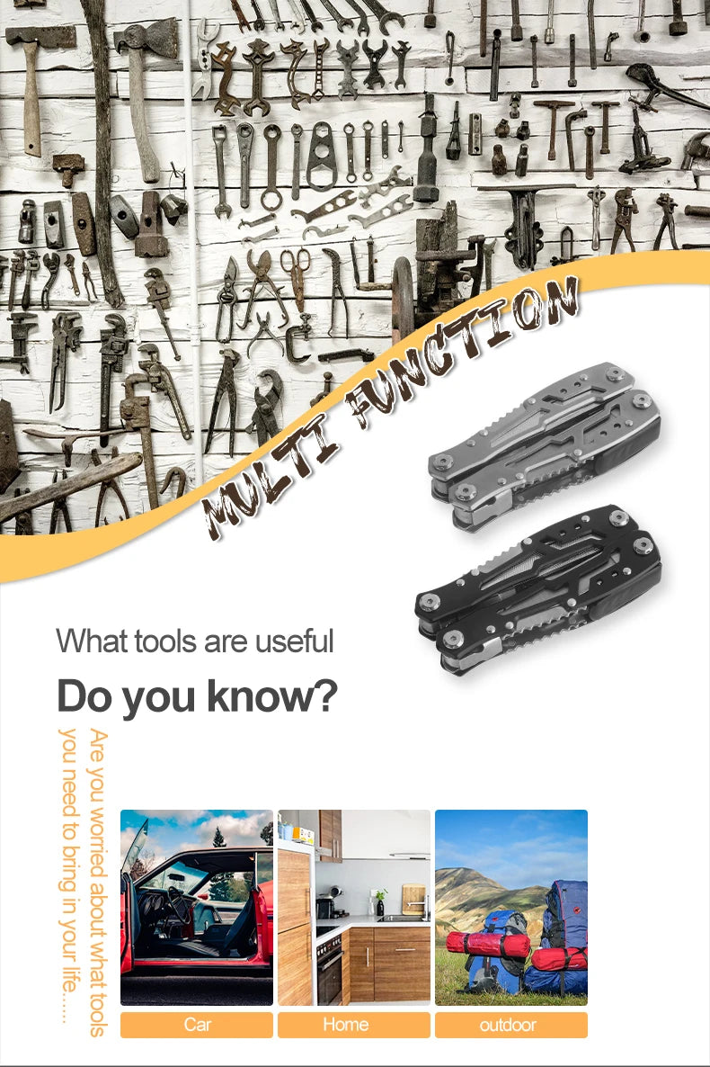 SmartGearPros Folding Multi-Tool – Pliers, Knife, Screwdriver & More in Pocket-Size Stainless Steel Kit