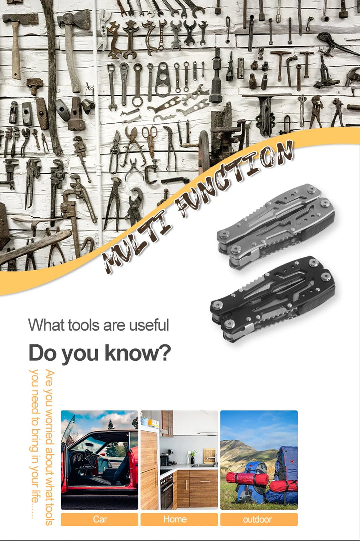 SmartGearPros Folding Multi-Tool – Pliers, Knife, Screwdriver & More in Pocket-Size Stainless Steel Kit