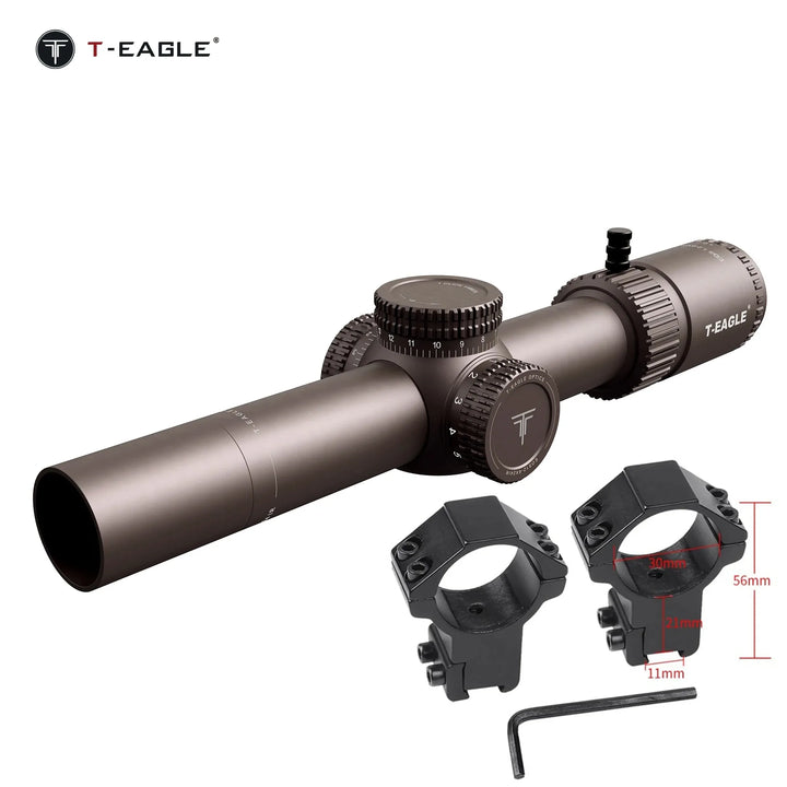 SmartGearPros T-EAGLE EOS 1.2-6 X24 IR Tactical LPVO Riflescope - Hunting Optical Collimator Air Gun