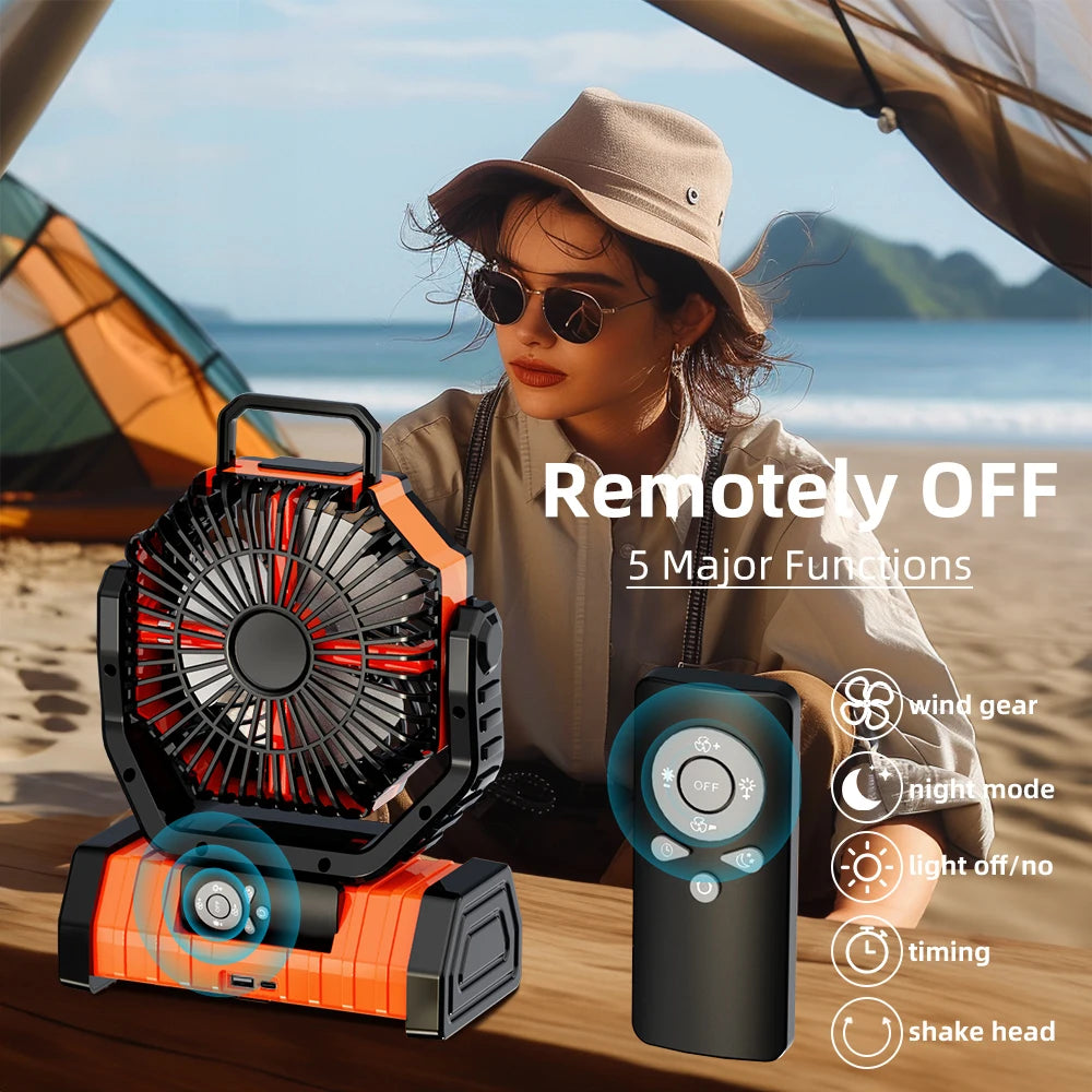 SmartGearPros 20000mAh Rechargeable Fan – Portable Cooling Power for Camping, Garage & Emergency Use