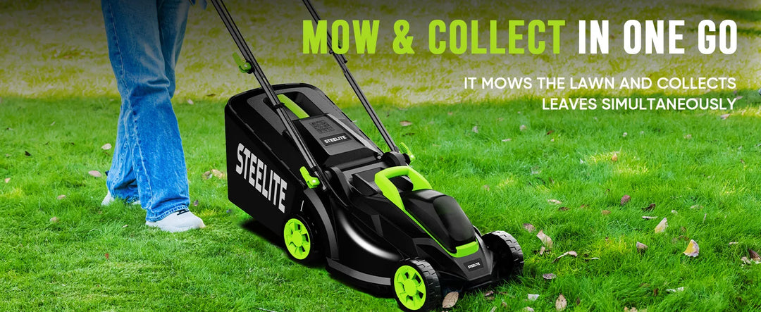 SmartGearPros 13" Electric Lawn Mower – Lightweight 2-in-1 Corded Mower with Grass Catcher