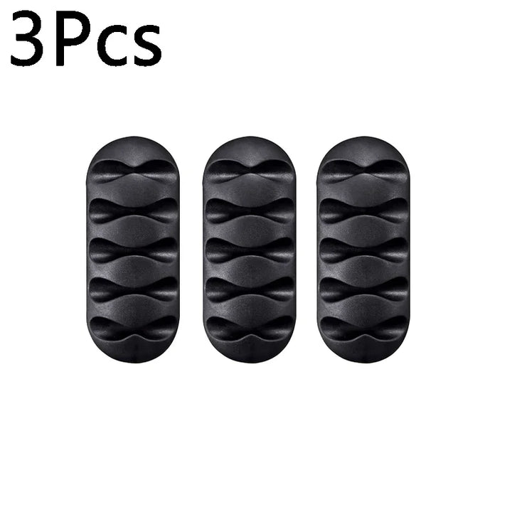 SmartGearPros Self-Adhesive Cable Clips – 1/3/5/10-Pack Silicone USB Cord Holders for Desk, Car & Home Use