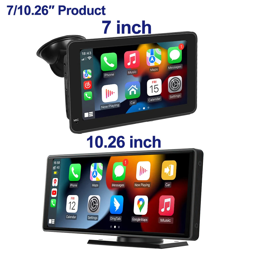 9Inch Universal Portable Carplay Android Auto For Car Screen Wireless Carplay Screen Wireless Car Stereo Radio 1 2 Din Mp5 Audio 1 product image showing features or usage