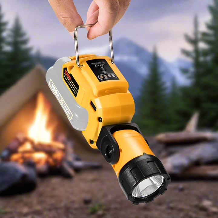 Clean image showing flashlight head angled up and USB output