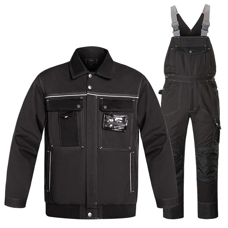 All In One Work Clothes Work Overalls Men Workwear Suit Welding Multi Pockets Jumpsuit Men Work Workshop Repairman Uniform product image showing features or usage