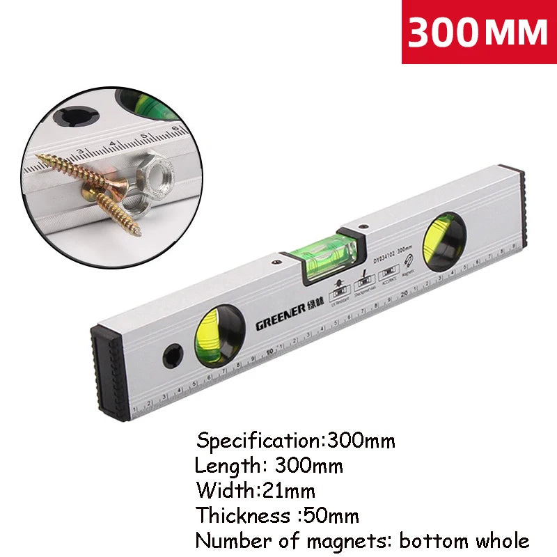 SmartGearPros Magnetic Spirit Level – Precision 300mm–450mm Ruler with Bubble Vials for Accurate Measuring