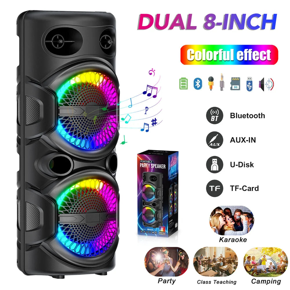 SmartGearPros 3000W Bluetooth Speaker – Portable Subwoofer Boombox with Deep Bass, LED Lights & Mic Support