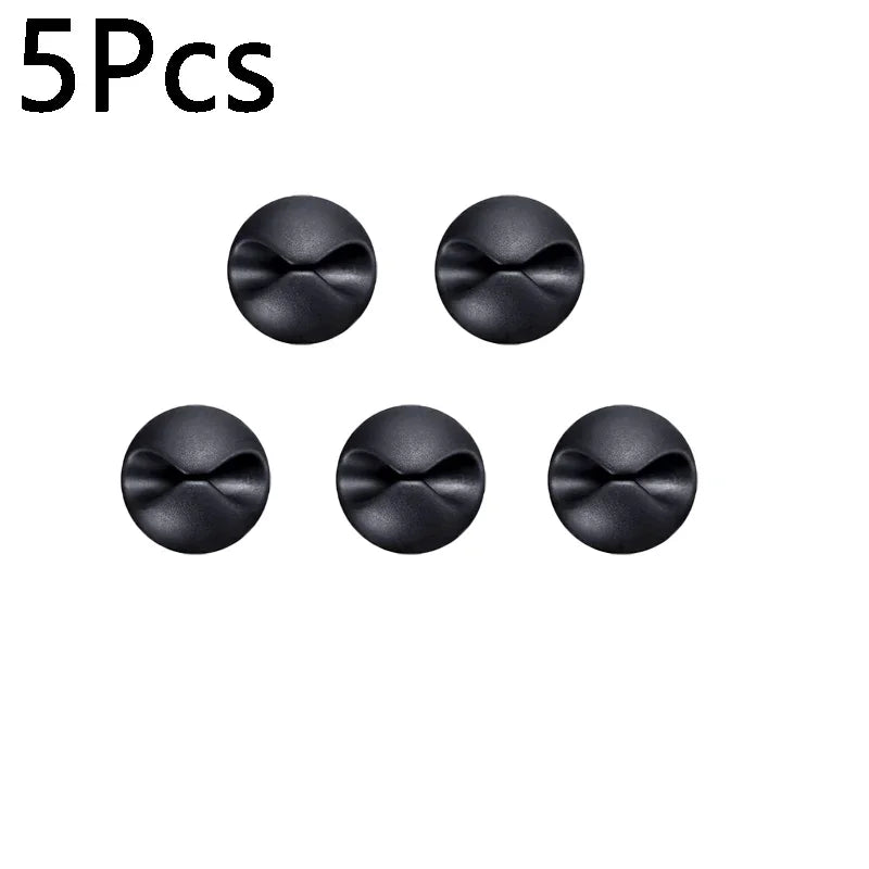 SmartGearPros Self-Adhesive Cable Clips – 1/3/5/10-Pack Silicone USB Cord Holders for Desk, Car & Home Use