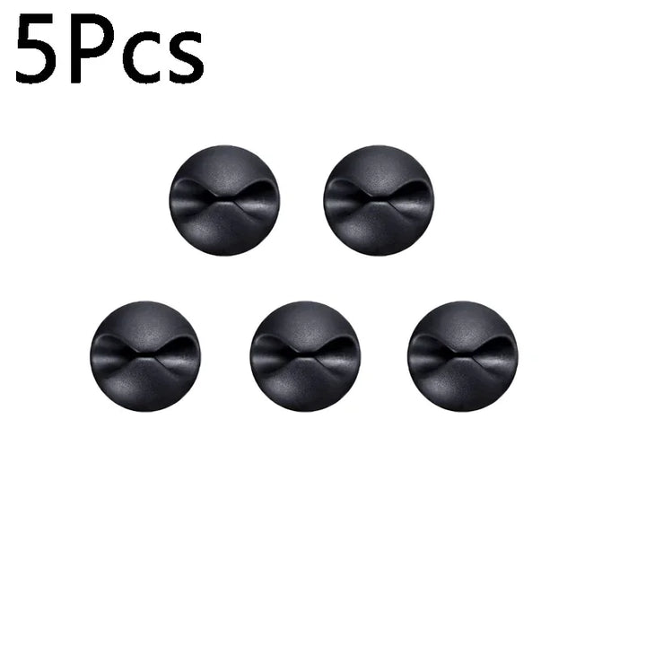 SmartGearPros Self-Adhesive Cable Clips – 1/3/5/10-Pack Silicone USB Cord Holders for Desk, Car & Home Use