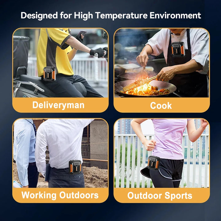 SmartGearPros Clip-On Cooling Fan – Portable Waist & Neck Fan for Outdoor Work, Construction & Summer Heat Relief