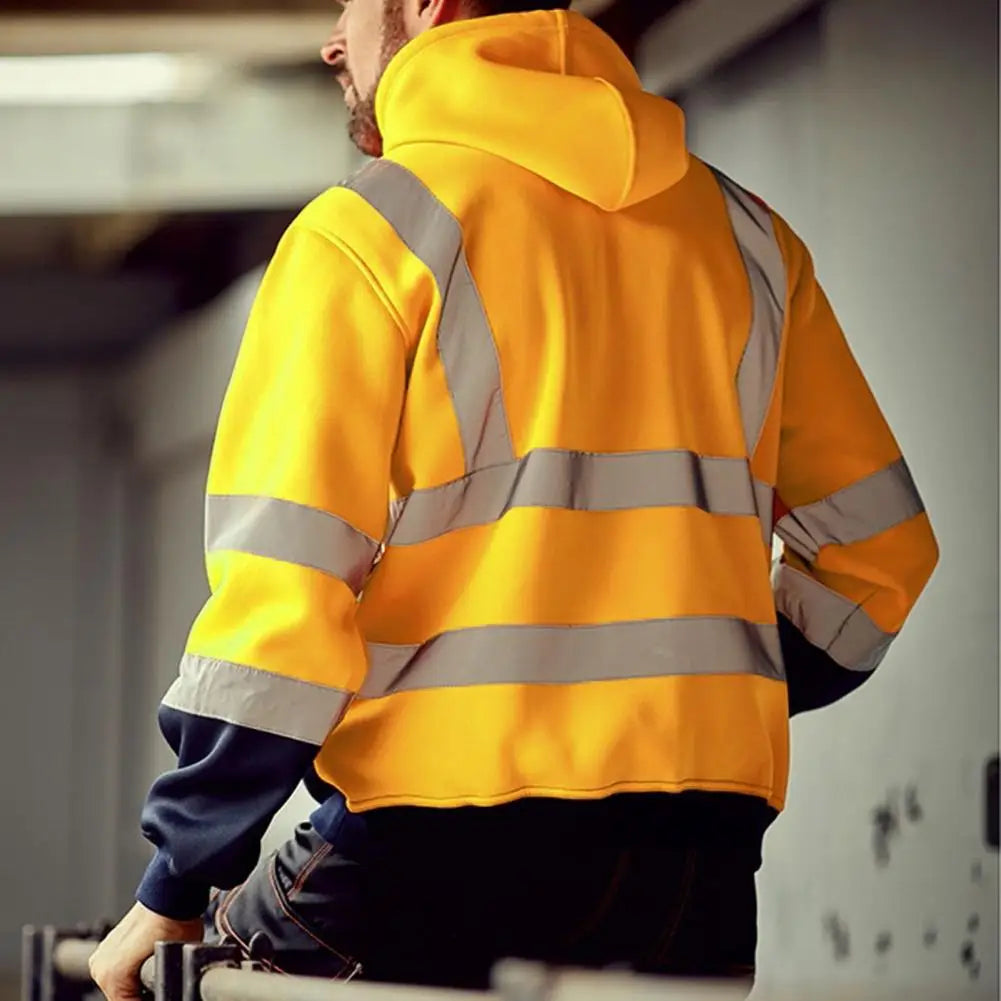 SmartGearPros Reflective Strip Hoodie – High-Vis Pullover for Work, Street Style & Night Safety
