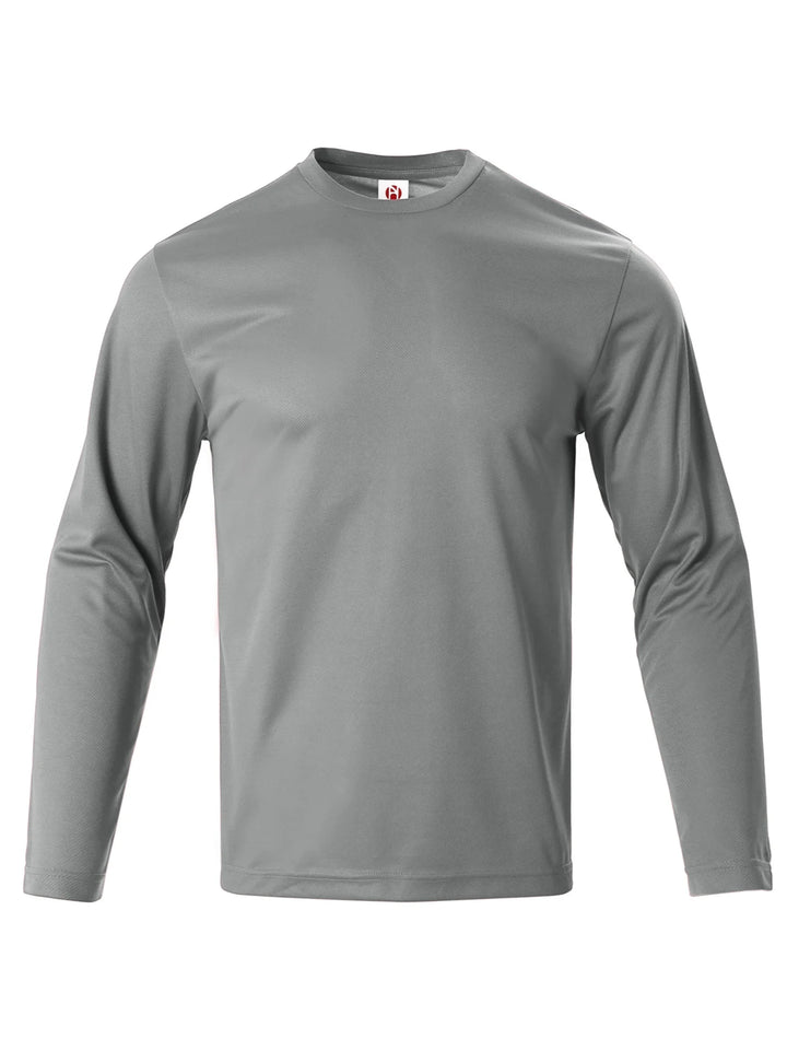 Gray long-sleeve shirt on a white background