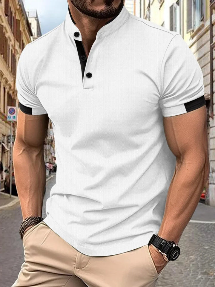 SmartGearPros Stand-Collar Polo – 2024 Summer Fit with Sleek Modern Style