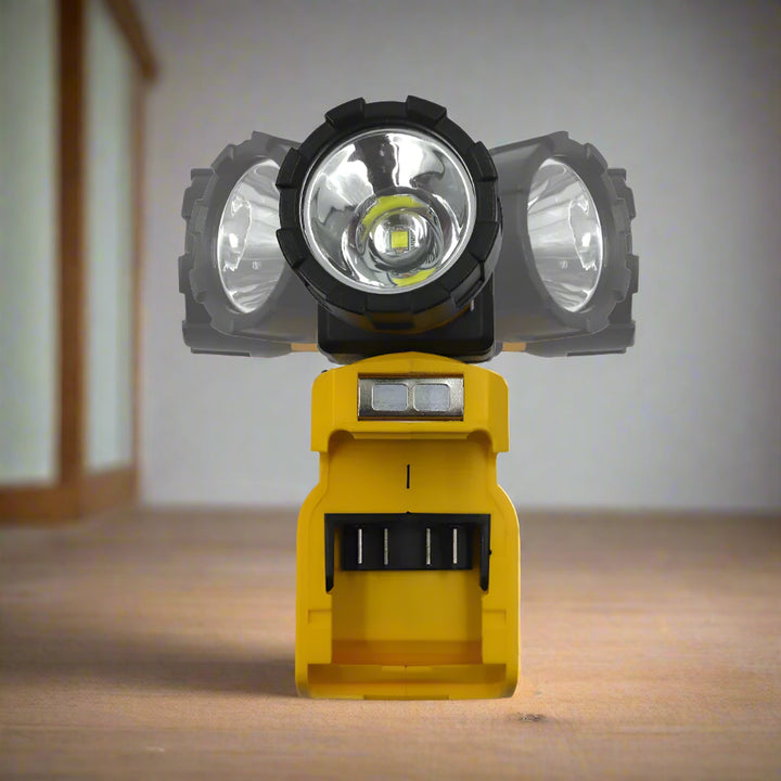 front-on view with LED face rotating head