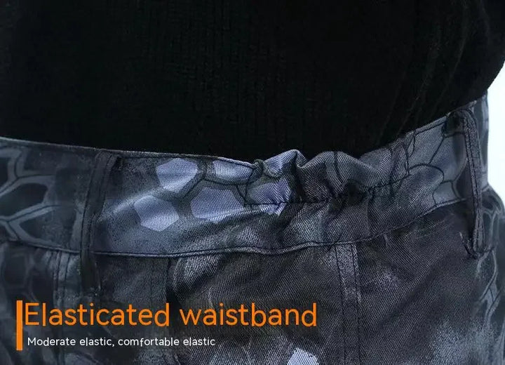 Elasticated waistband of a garment with text indicating moderate elastic comfort.