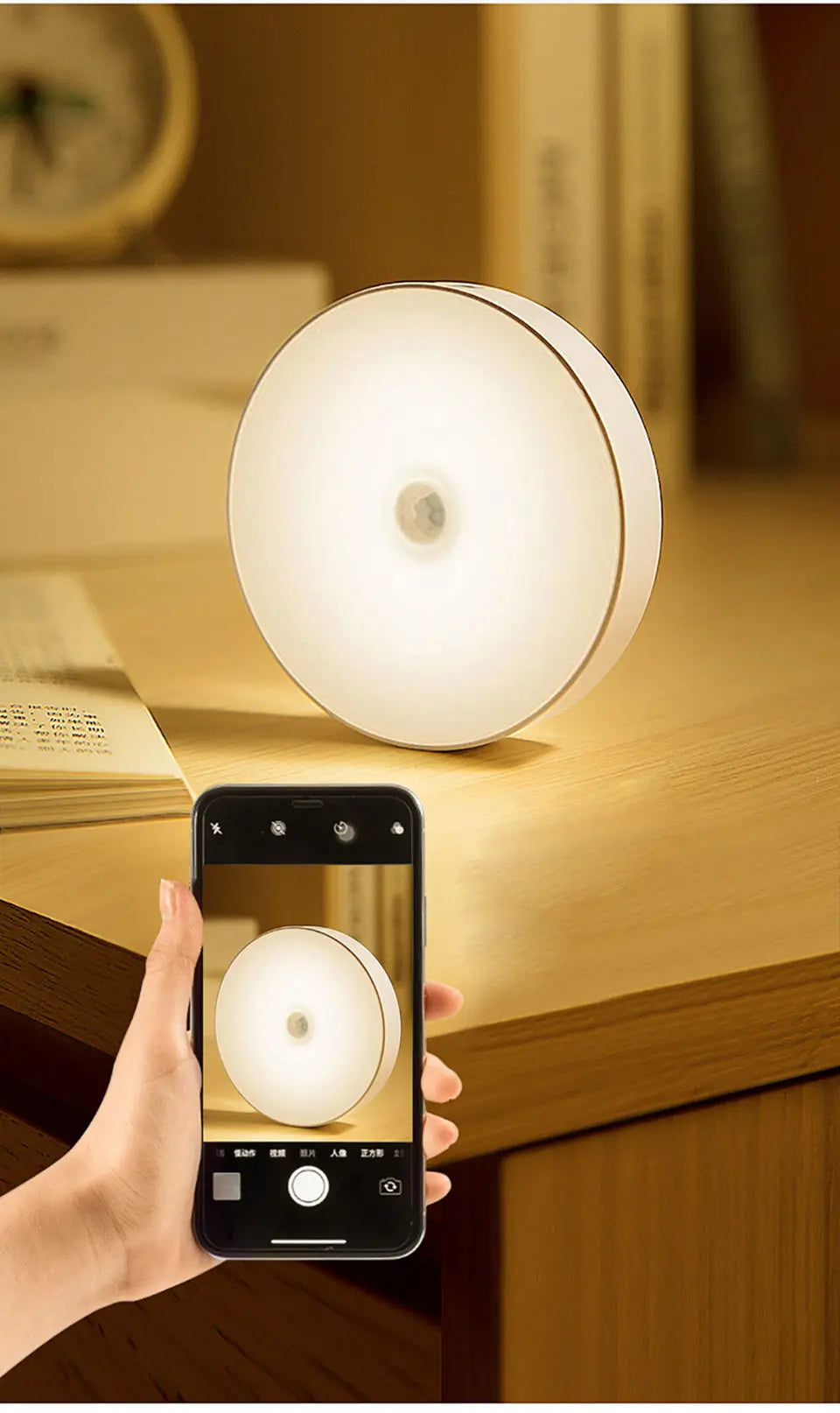 SmartGearPros Motion Sensor Night Light - USB Rechargeable LED Lamp for Kitchen Bedroom Stairs Hallway Cabinet Closet Wardrobe