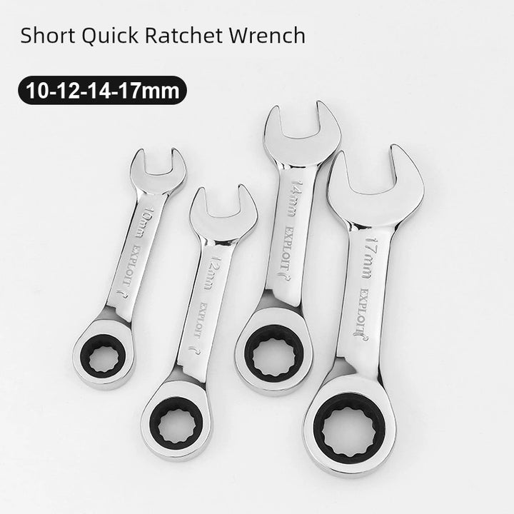SmartGearPros Short Handle Fast Ratchet Wrench – Dual-Purpose, Labor-Saving, Offset Spanner (10-13mm)