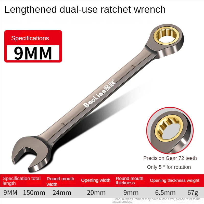 LIXIU Adjustable Torx Wrench – 8-22mm Ratchet Spanner Multi-Tool