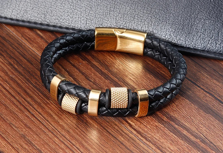 SmartGearPros Men's Rope Bracelet – Stainless Steel Charm Wristband for Style, Strength & Gifting