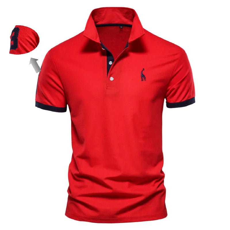 SmartGearPros Embroidered Polo – Men’s Cotton Shirt with Giraffe Design for Casual Class