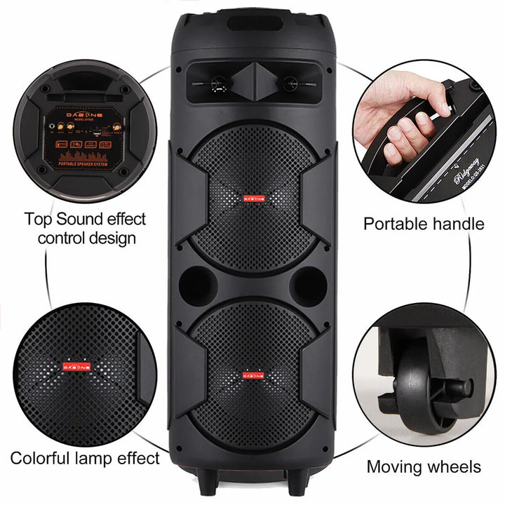 SmartGearPros 6000W Bluetooth Speaker – Portable Subwoofer with Deep Bass, LED Lights & Mic Support