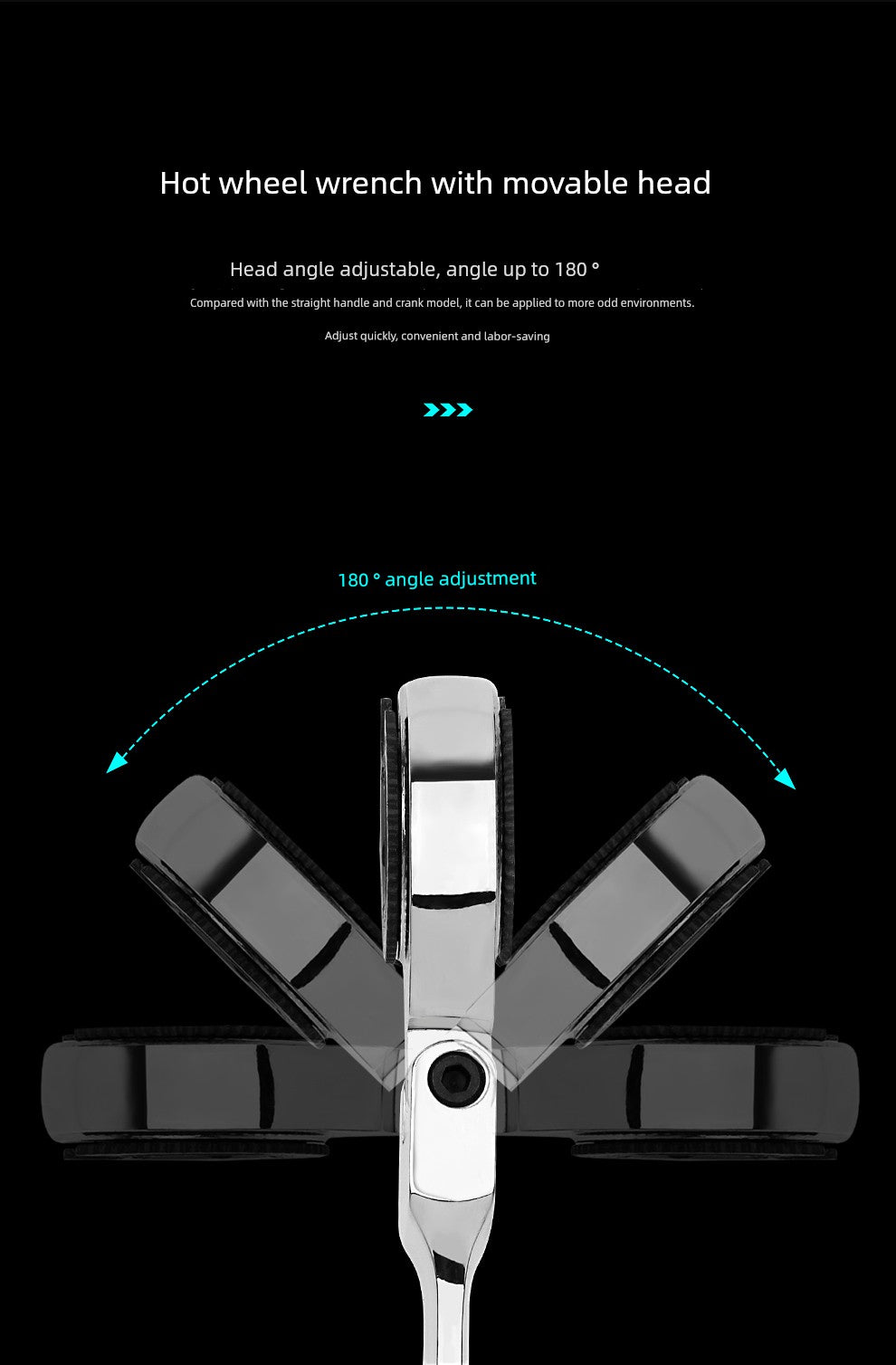 SmartGearPros Short Handle Fast Ratchet Wrench – Dual-Purpose, Labor-Saving, Offset Spanner (10-13mm)