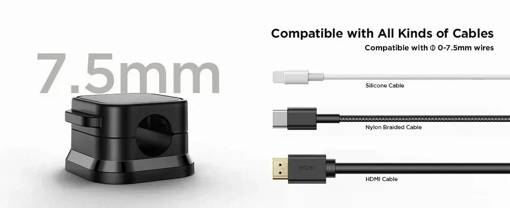 SmartGearPros Magnetic Cable Clip – Adhesive Cord Organizer with Snap-On Holders for Desk, Car & Wall Use