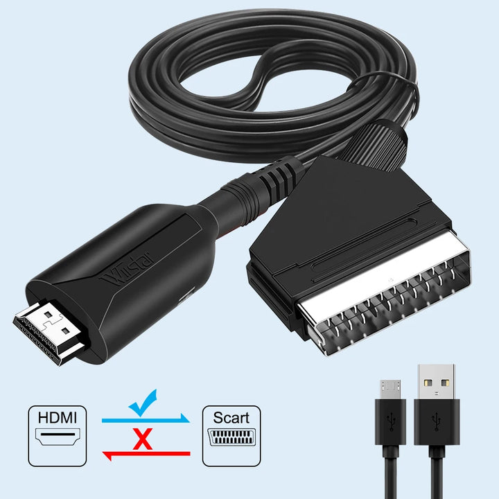 SmartGearPros HDMI to SCART Converter – AV Adapter for Retro TVs, DVD Players & Legacy Displays