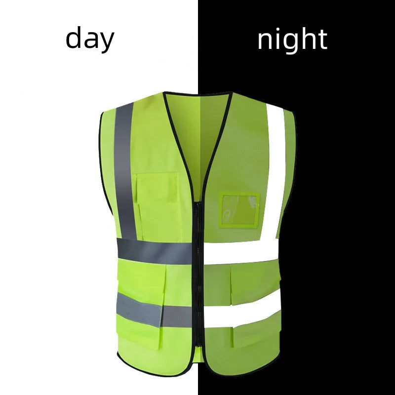 SmartGearPros SmartGearPros Multi-Pocket High-Visibility Safety Vest – Breathable Reflective Workwear for Construction, Traffic Control & Outdoor Safety