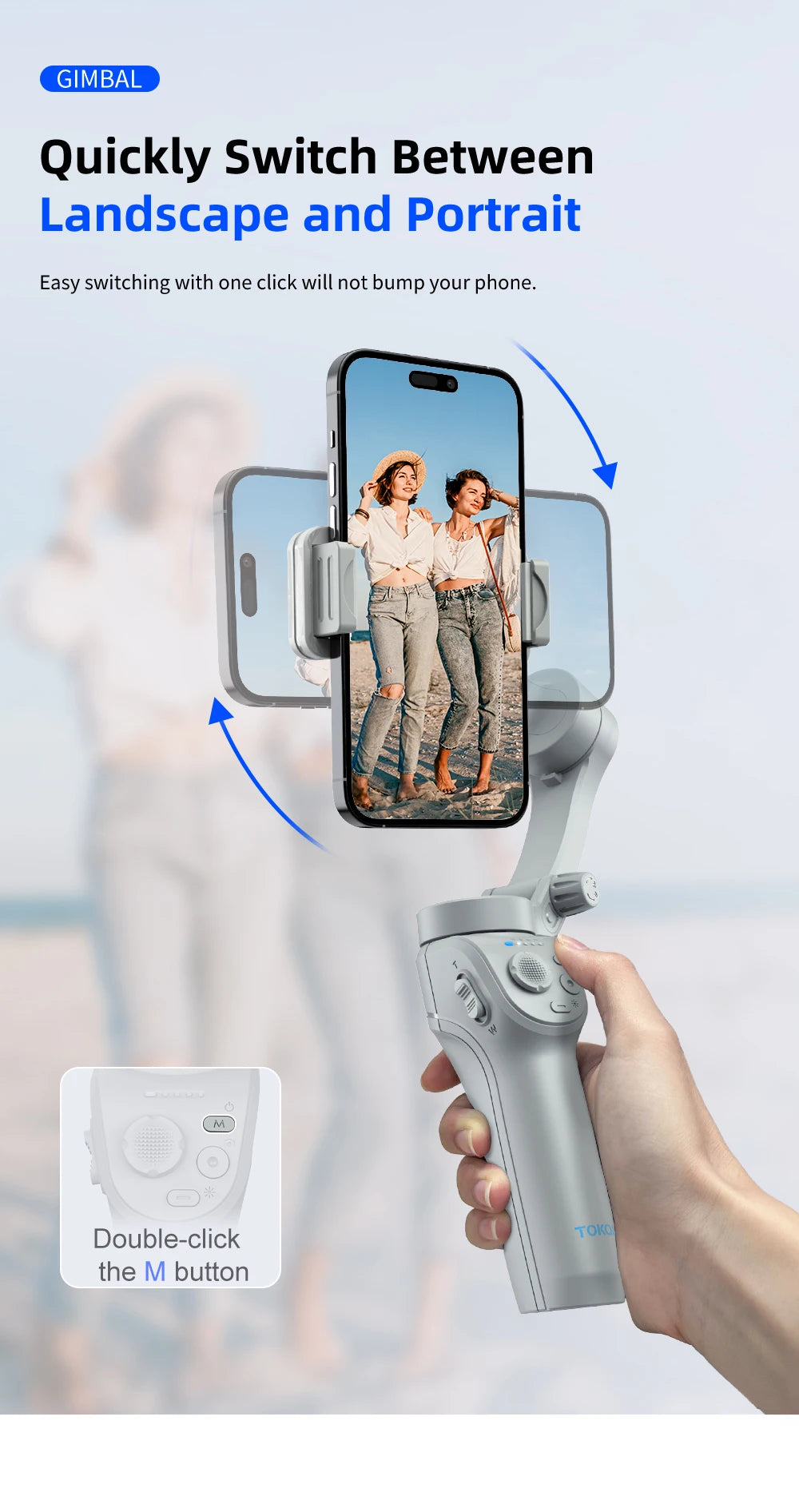 SmartGearPros 3-Axis Smartphone Gimbal – TOKQI M01 Handheld Stabilizer with Anti-Shake Tech & Add-On Options