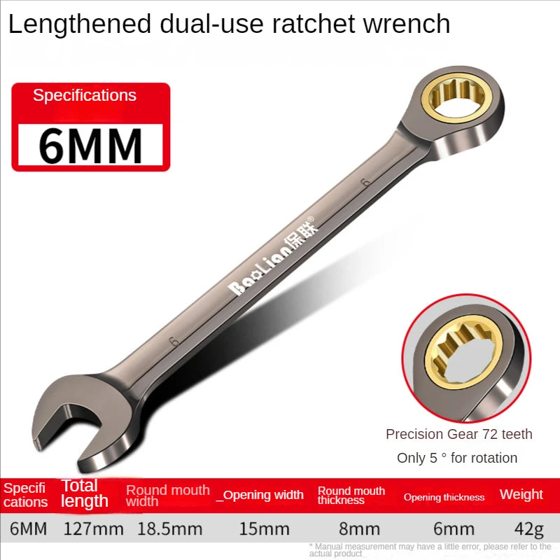LIXIU Adjustable Torx Wrench – 8-22mm Ratchet Spanner Multi-Tool