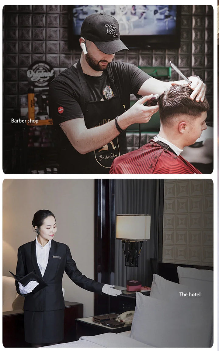 SmartGearPros Mini Wireless Walkie Talkie 3W - 400-470MHz Ear Hook Radio for Beauty Salon Hair Salon Restaurant