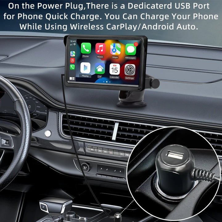 SmartGearPros SmartGearPros 7-Inch Car Radio Multimedia Player – Wireless CarPlay & Android Auto | Touchscreen with Bluetooth, Mirror Link, & Adjustable Mount