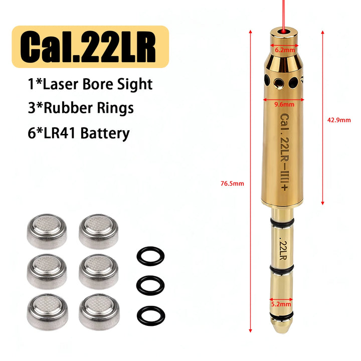 Laser Bore Sight – Red Dot Cartridge Boresighter for Multiple Calibers