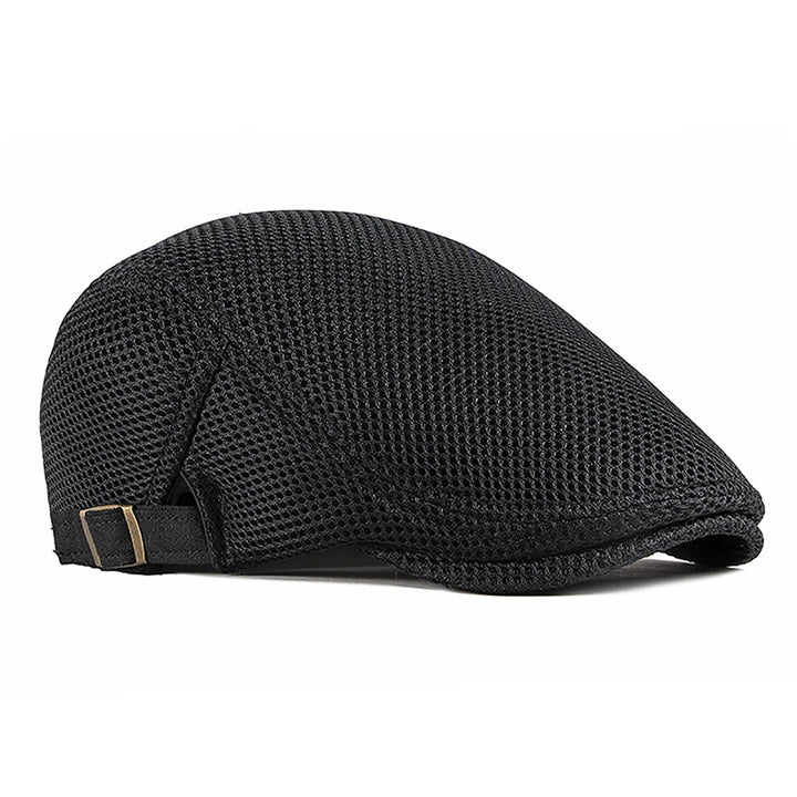 1Pc Mens Casual Hat Berets Caps For Spring Summer Autumn Flat Cap Breathable Mesh Cap Flat Peaked Beret Hats Golf Hat product image showing features or usage