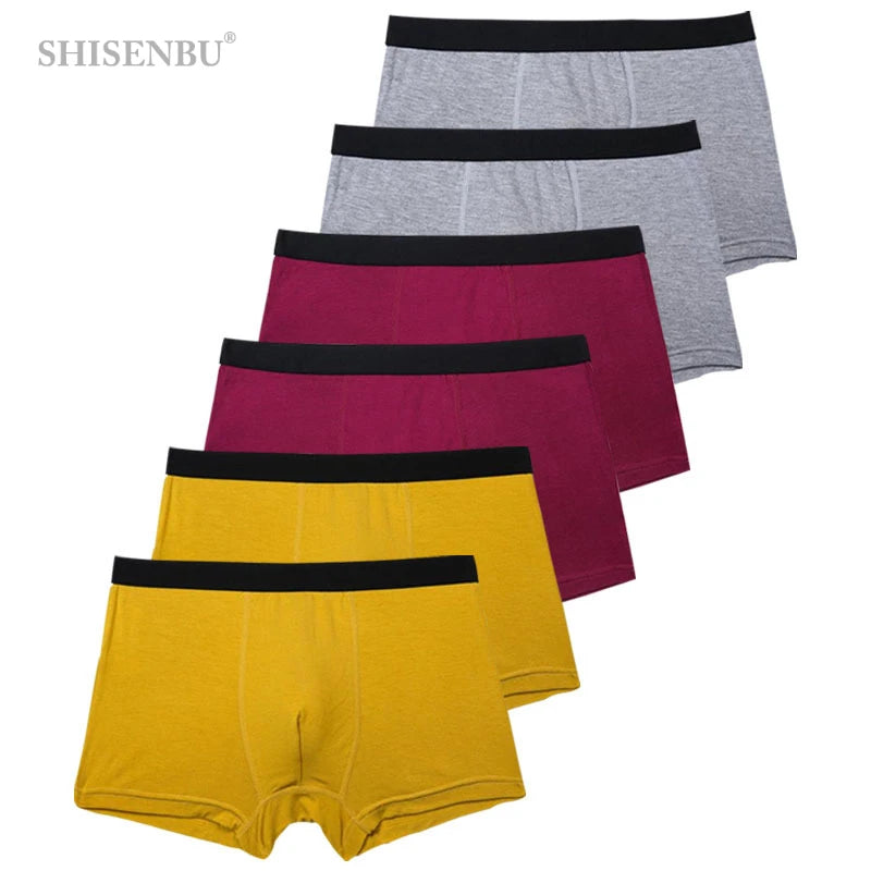 SmartGearPros BambooFlex Boxer Set - 6-Pack Ultra-Soft Breathable Underwear