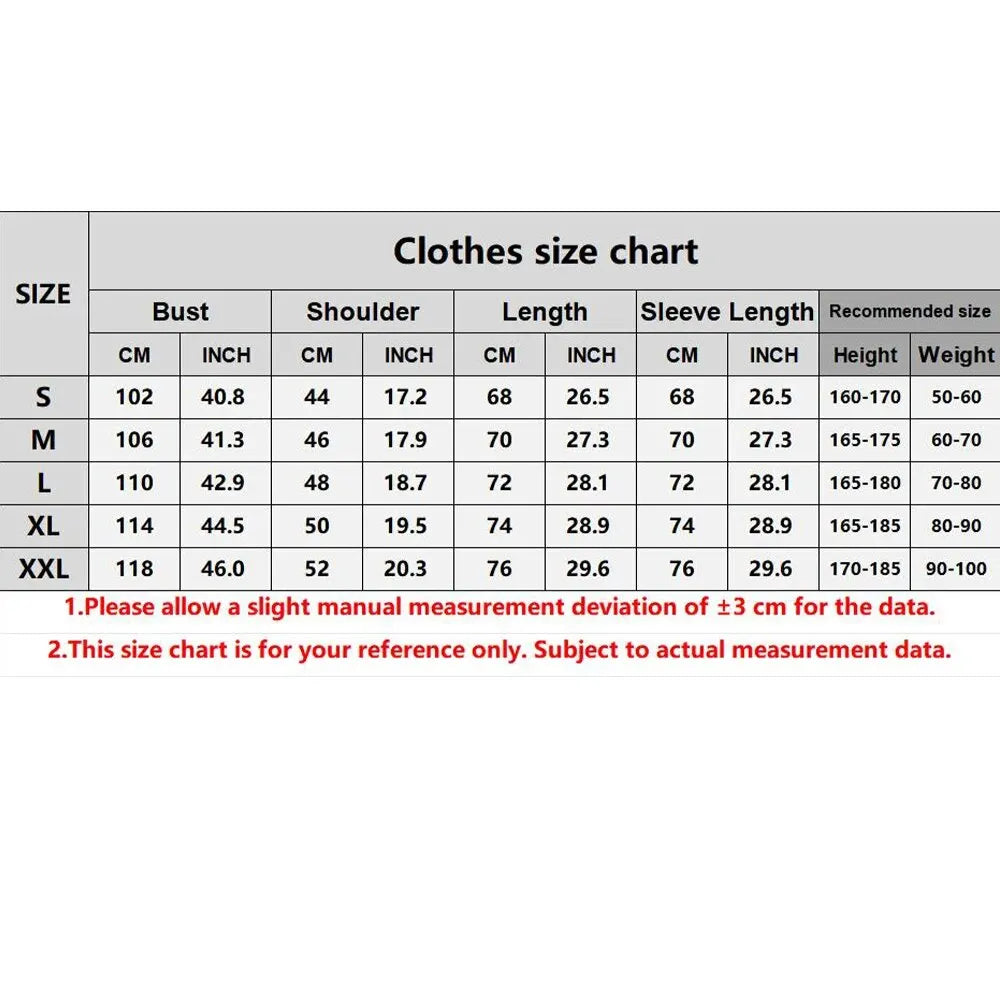 Clothes size chart for SmartGearPros men's breathable polyester polo shirt, including measurements for sizes S to XXL.
