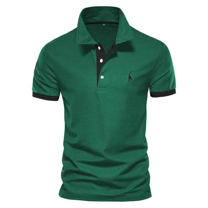 SmartGearPros Embroidered Polo – Men’s Cotton Shirt with Giraffe Design for Casual Class