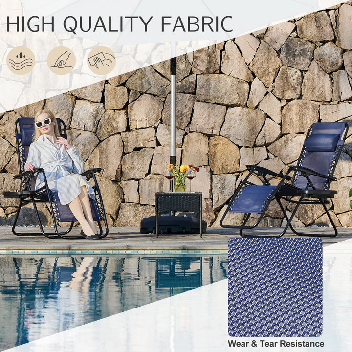 JHK Zero Gravity Recliner Set – 2-Pack Portable Outdoor Lounge Chairs