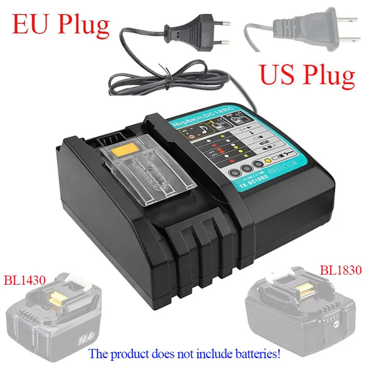 DC18RC Battery Charger for Makita 14.4V/18V – 3A Fast Li-Ion Charger