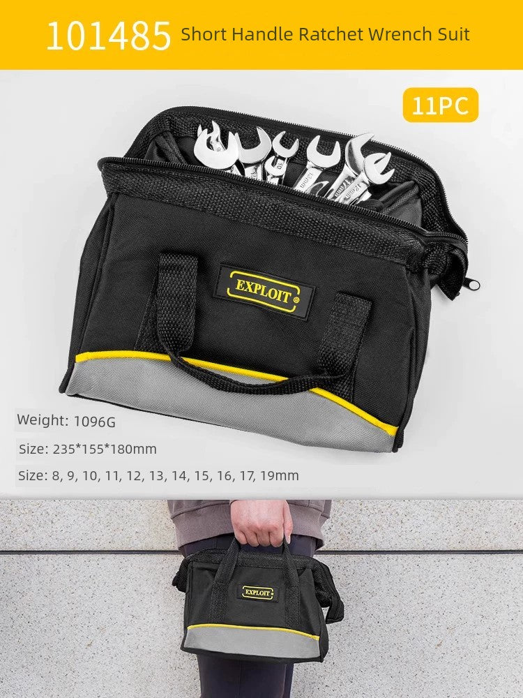 SmartGearPros Short Handle Fast Ratchet Wrench – Dual-Purpose, Labor-Saving, Offset Spanner (10-13mm)