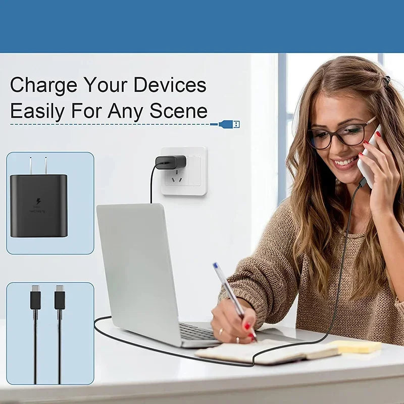 SmartGearPros 45W Ultra Fast USB-C Charger - Power Adapter for Samsung Galaxy & Android