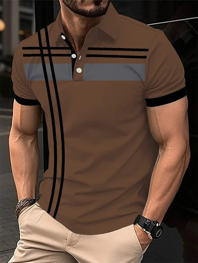SmartGearPros 6XL+ Striped Polo – Plus Size Fashion Fit with Breathable Comfort