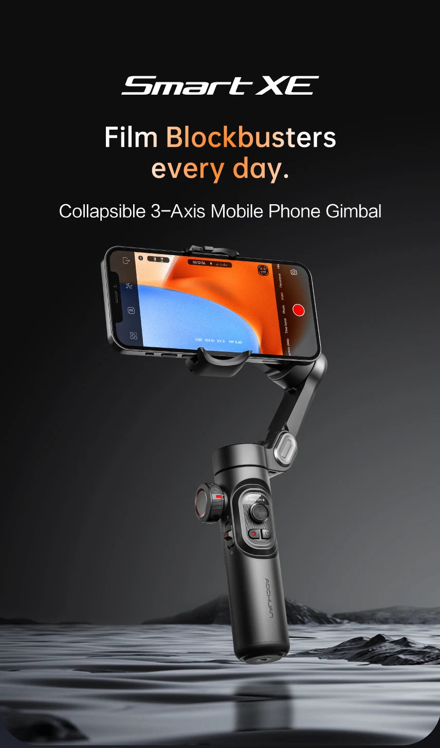 SmartGearPros AOCHUAN 3-Axis Gimbal – Handheld Smartphone Stabilizer with Smart Tracking & Anti-Shake Video Control
