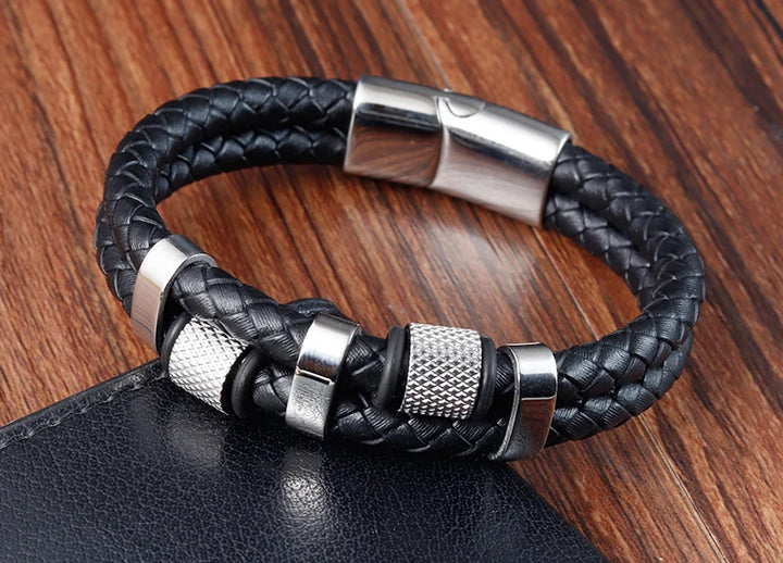 SmartGearPros Men's Rope Bracelet – Stainless Steel Charm Wristband for Style, Strength & Gifting