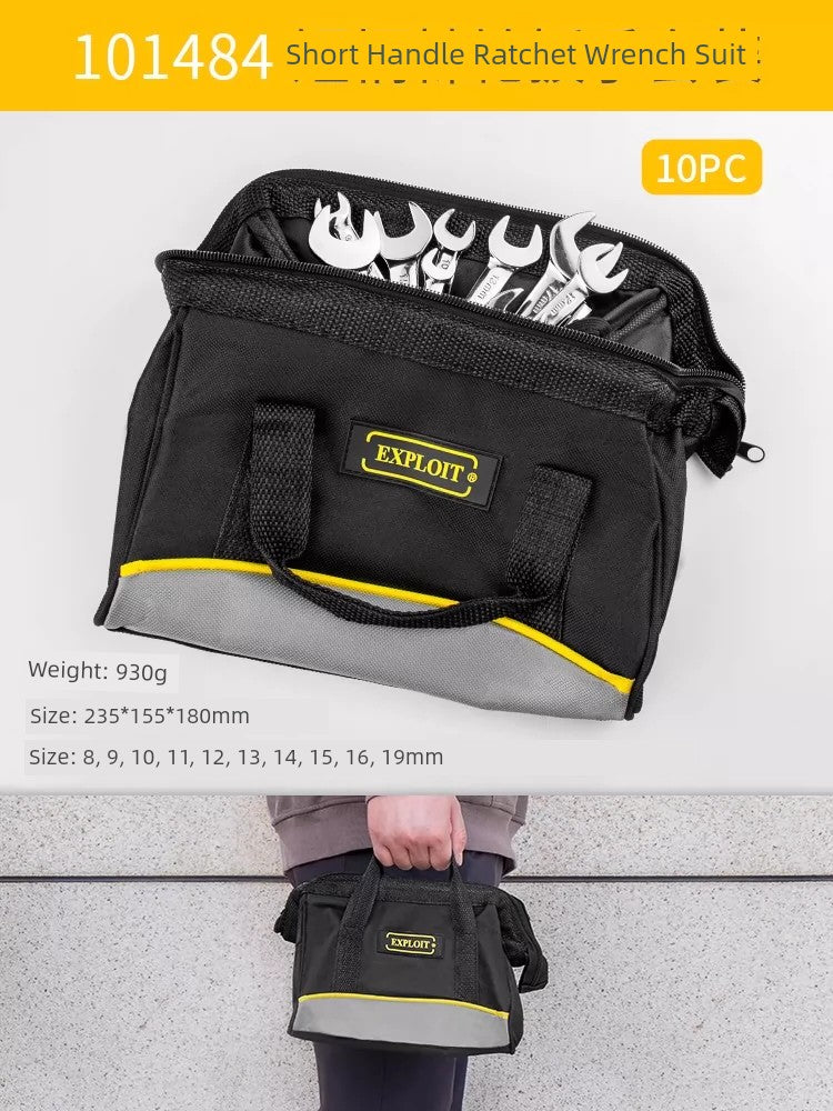 SmartGearPros Short Handle Fast Ratchet Wrench – Dual-Purpose, Labor-Saving, Offset Spanner (10-13mm)