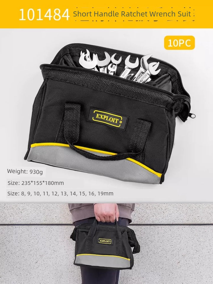 SmartGearPros Short Handle Fast Ratchet Wrench – Dual-Purpose, Labor-Saving, Offset Spanner (10-13mm)