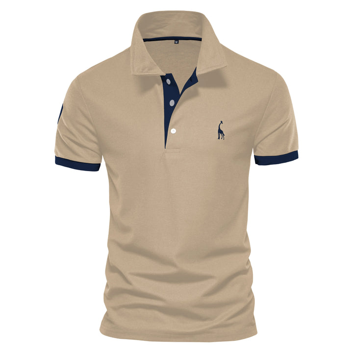 SmartGearPros WildStride Polo – Embroidered Giraffe, Bold Color Blocks & Cool Comfort